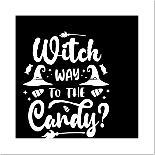Witch Way to the Candy Halloween Witch Candy Lover Kids Posters and Art
